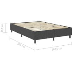 Vidaxl Rám na boxspring posteľ, sivý, látka 180x200 cm