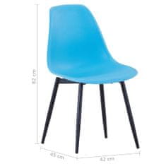 Vidaxl Jedálenské stoličky 6 ks modré PP