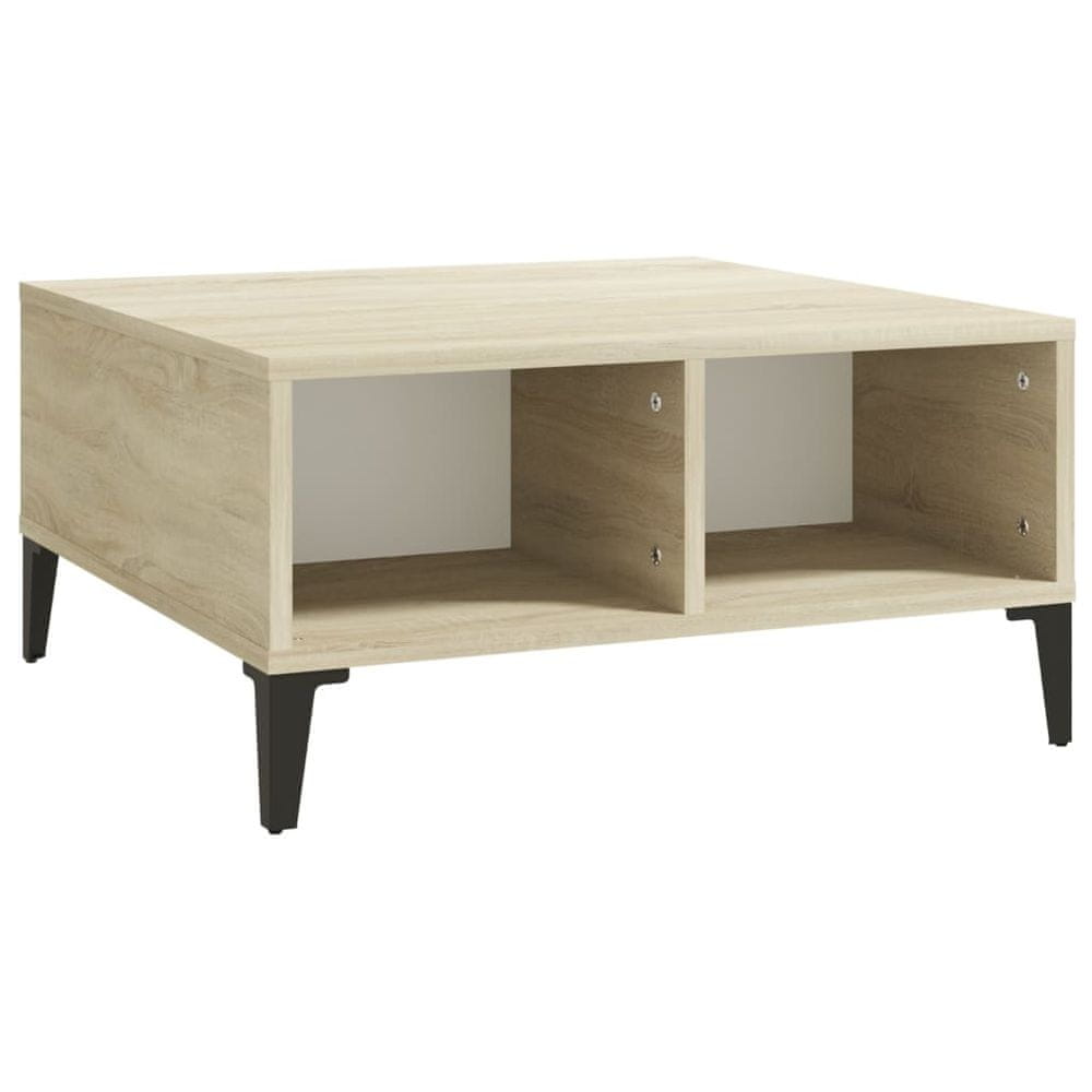 Vidaxl Konferenčný stolík, biela+sonoma 60x60x30 cm, kompozitné drevo
