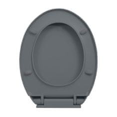 Vidaxl WC sedadlo, pomalé sklápanie, sivé, oválne