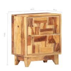 Vidaxl Nočný stolík, 40 x 30 x 50 cm, masívne sheeshamové drevo
