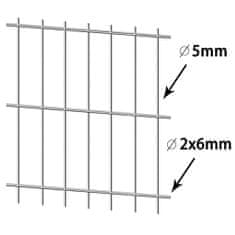 Vidaxl 2D plotové panely, 2,008 x 1,03 m, 4 m, strieborné