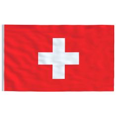 Vidaxl Švajčiarska vlajka a stĺp 6 m hliníkový