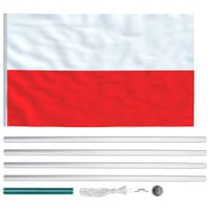 Vidaxl Poľská vlajka a stĺp 6,2 m hliníkový