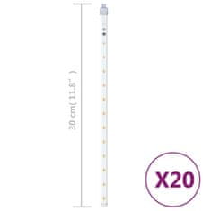 Vidaxl Svetlá meteor 20ks 30 cm teplé biele 480 LED vnútorné vonkajšie