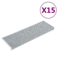 Petromila vidaXL Samolepiace nášľapy na schody vzhľad sisal 15ks 65x21x4cm modré