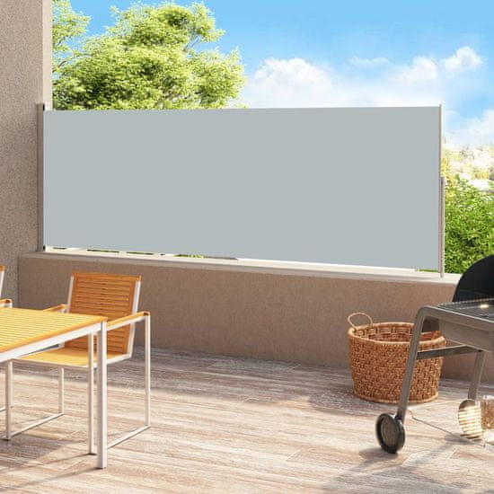 Petromila vidaXL Zaťahovacia bočná markíza na terasu 200x500 cm sivá