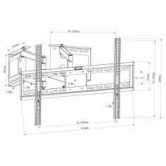 Vidaxl Otočný rohový nástenný TV držiak 23"-65"