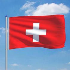 Vidaxl Švajčiarska vlajka a stĺp 6 m hliníkový