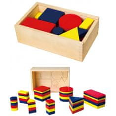 Viga Toys Dienesa Geometrické figúrky Drevené bloky Montessori