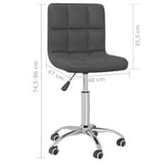 Vidaxl Otočná kancelárska stolička sivá umelá koža