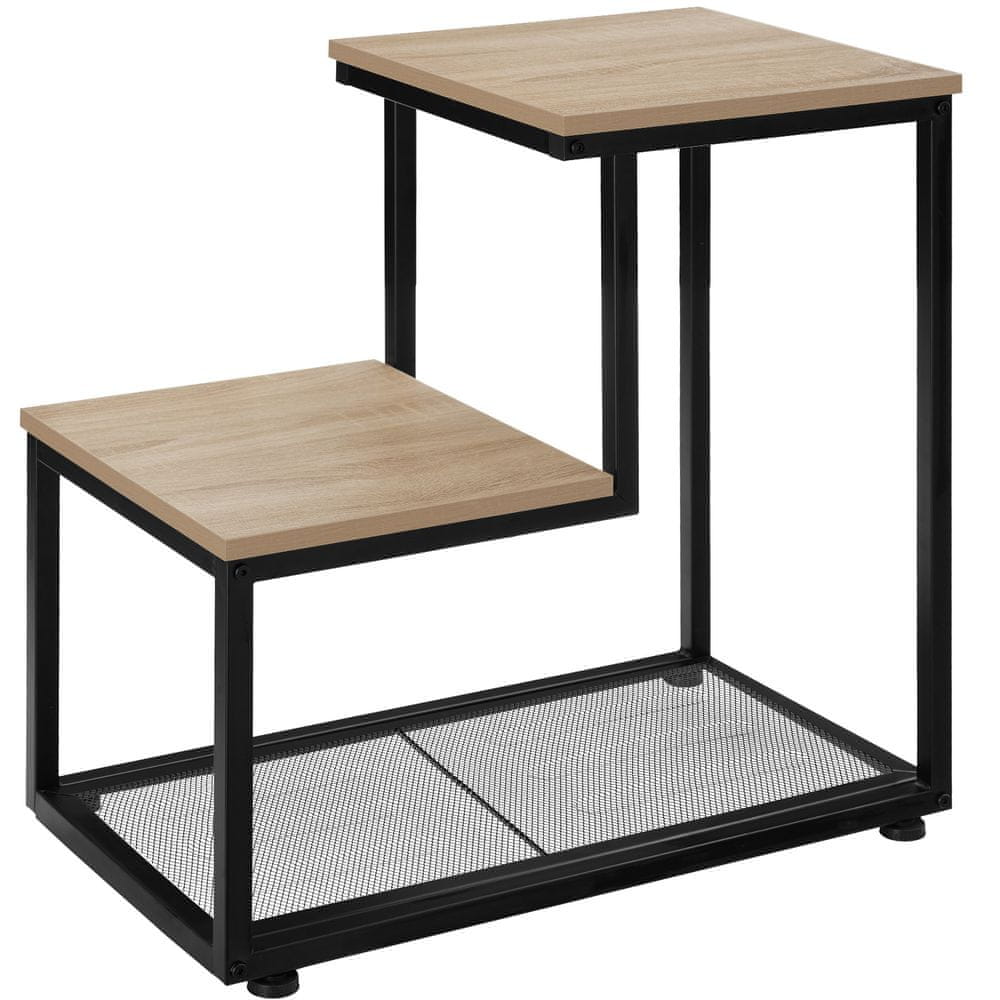 tectake Odkladací stolík Halifax 60,5x35,5x60,5cm - Industrial svetlé drevo, dub Sonoma