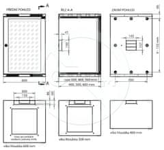 Solarix Rozvádzač nástenný SENSA 9U 400mm, dvere sklo, RAL 7035, SENSA-9U-64-11-G