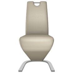 Vidaxl Jedálenské stoličky, cikcakový tvar 6ks, kapučínové, umelá koža