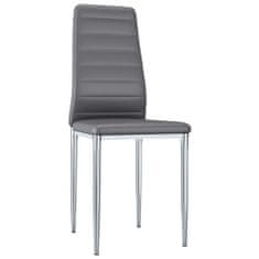 Vidaxl Jedálenské stoličky 4 ks, sivé, umelá koža