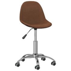 Vidaxl Otočná kancelárska stolička, hnedá, čalúnená látkou
