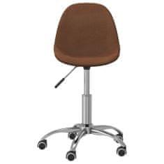 Vidaxl Otočná kancelárska stolička, hnedá, čalúnená látkou