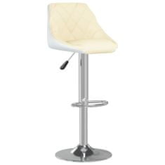 Vidaxl Barová stolička krémová a biela umelá koža