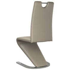 Vidaxl Jedálenské stoličky, cikcakový tvar 6ks, kapučínové, umelá koža
