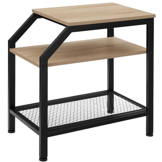 tectake Odkladací stolík Plymouth 36,5x58,5x59,5cm - Industrial svetlé drevo, dub Sonoma