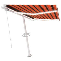 Vidaxl Ručne zaťahovacia markíza s LED 300x250 cm oranžovo-hnedá