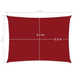Vidaxl Tieniaca plachta oxfordská látka obdĺžniková 5x7 m červená