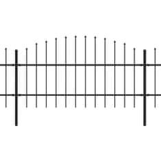 Vidaxl Záhradný plot s hrotmi, oceľ (0,75-1)x10,2 m, čierny