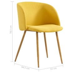 Vidaxl Jedálenské stoličky 2 ks žlté látkové