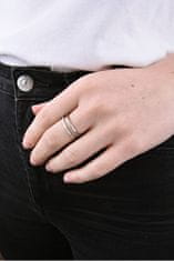 Troli Dvojitý minimalistický prsteň z ocele Silver (Obvod 55 mm)