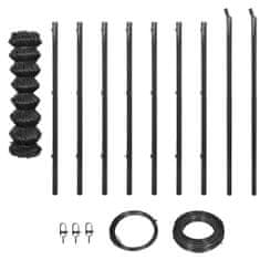 Vidaxl Drôtené pletivo so stĺpikmi a príslušenstvom 0,8x15 m, sivé