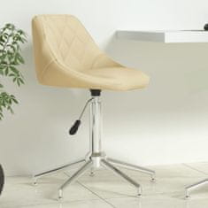 Vidaxl Otočná kancelárska stolička, krémová, umelá koža