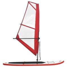 Vidaxl Nafukovací Stand up paddleboard s plachtou, červeno biely