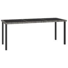 Petromila vidaXL Záhradný jedálenský stôl sivý 180x70x73 cm polyratanový