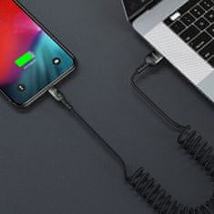 Mcdodo MCDODO KÁBEL USB-C ŠPIRÁLOVÁ PRUŽINA RÝCHLE NABÍJANIE USB TYPU C LED 2M