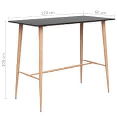 Petromila vidaXL Barový stôl, čierny 120x60x105 cm
