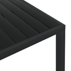 Vidaxl Záhradný stôl, čierny 185x90x74 cm, hliník a WPC