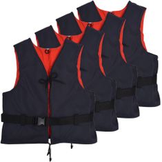 Vidaxl Plávacie vesty 4 ks 50 N 70-90 kg tmavomodré