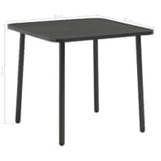 Petromila vidaXL Záhradný stôl, tmavosivý 80x80x72 cm, oceľ