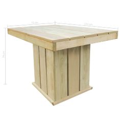 Petromila vidaXL Záhradný stôl 110x75x74 cm, impregnovaná borovica