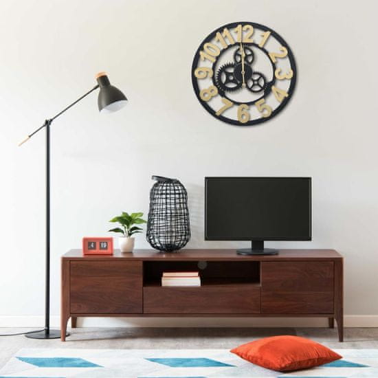 Vidaxl 321467 Wall Clock Gold and Black 70 cm MDF