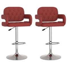 Vidaxl Barové stoličky 2 ks, vínovo červené, umelá koža