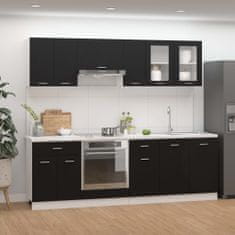 Petromila vidaXL 8-dielna sada kuchynských skriniek čierna kompozitné drevo