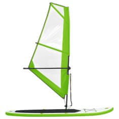 Vidaxl Nafukovací Stand up paddleboard s plachtou zeleno-biely