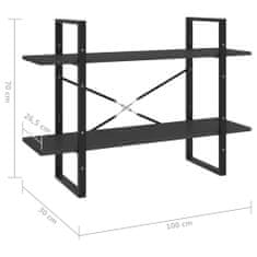 Vidaxl Knižnica s 2 policami sivá 100x30x70 cm drevotrieska