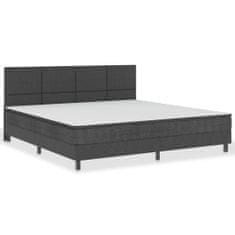 Vidaxl Posteľ boxspring tmavošedá látková 200x200 cm