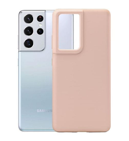 Nuvo Silikónový obal NUVO na Samsung Galaxy S21 Ultra ružový