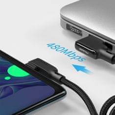 Mcdodo MCDODO UHLOVÝ KÁBEL USB-C ŠPIRÁLOVÁ PRUŽINA RÝCHLE NABÍJANIE TYPU C LED