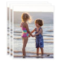 Vidaxl Fotorámiky na stenu alebo stôl 3 ks biele 20x25 cm MDF