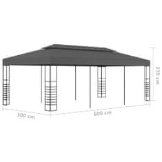 Petromila vidaXL Záhradný altánok/stan 3x6 m, antracitový