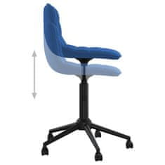 Vidaxl Otočná stolička, modrá, čalúnená zamatom